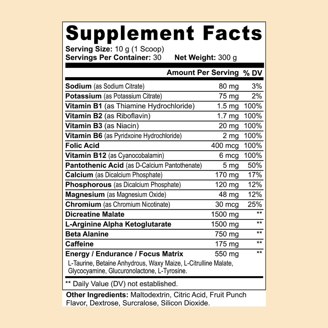 Nitric Shock Pre-Workout Powder (Fruit Punch)